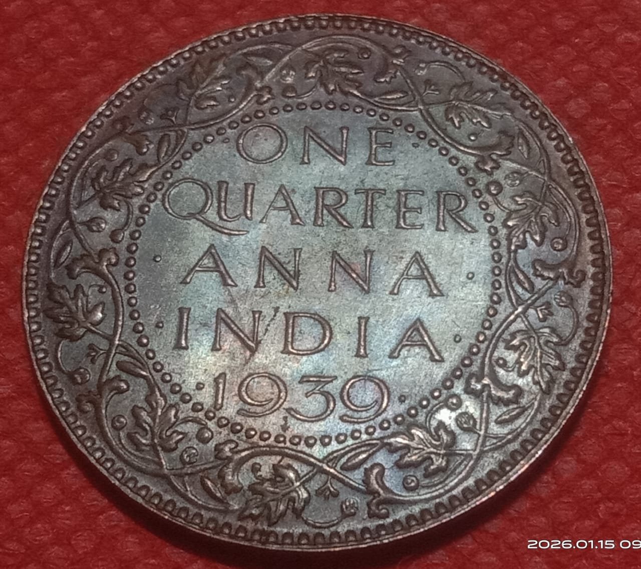 1 Rupees  Floral ERROR strike 2015 Hyderabad mint  Xfine condition