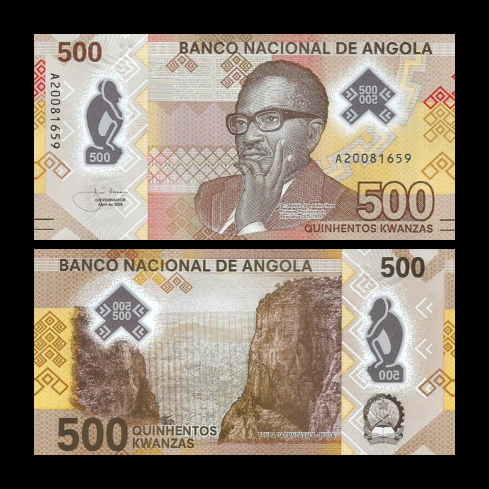 Angola 500 Kwanzas 2020 P-W161 Polymer UNC Bank Notes
