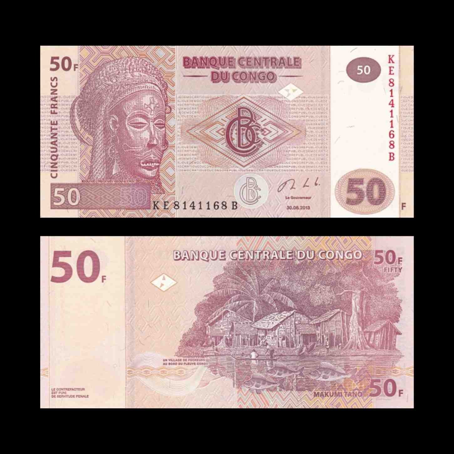Congo Democratic Republic 50 Francs 2013 P-97A UNC Bank Note
